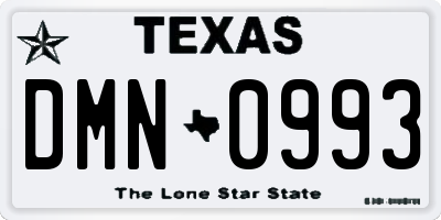 TX license plate DMN0993