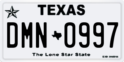 TX license plate DMN0997