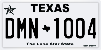 TX license plate DMN1004