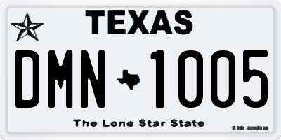 TX license plate DMN1005