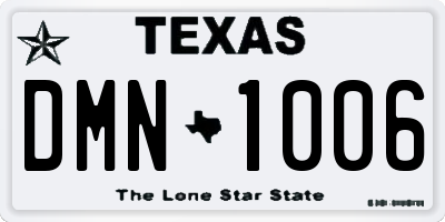 TX license plate DMN1006