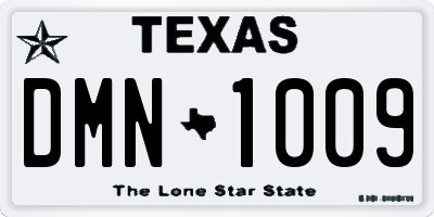 TX license plate DMN1009