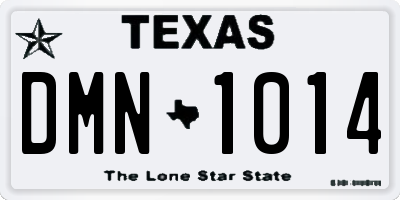 TX license plate DMN1014