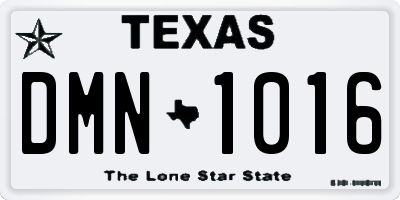 TX license plate DMN1016