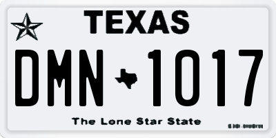 TX license plate DMN1017