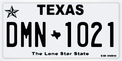 TX license plate DMN1021