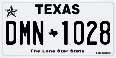 TX license plate DMN1028