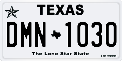 TX license plate DMN1030