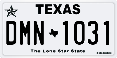 TX license plate DMN1031