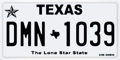 TX license plate DMN1039