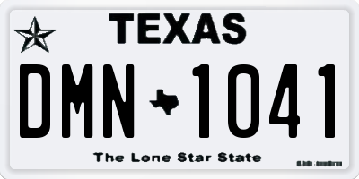 TX license plate DMN1041