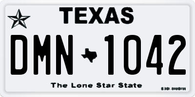 TX license plate DMN1042