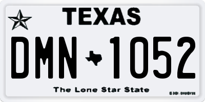 TX license plate DMN1052