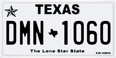 TX license plate DMN1060