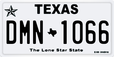 TX license plate DMN1066