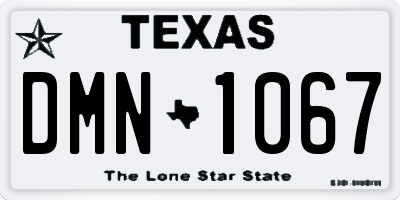 TX license plate DMN1067