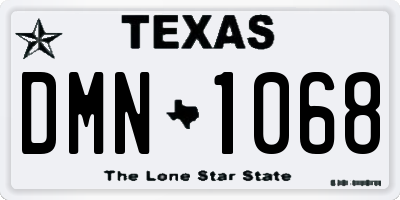 TX license plate DMN1068