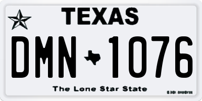 TX license plate DMN1076