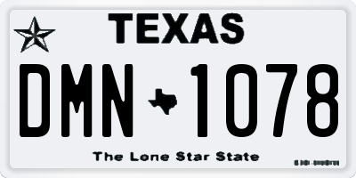 TX license plate DMN1078