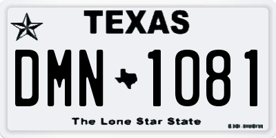 TX license plate DMN1081