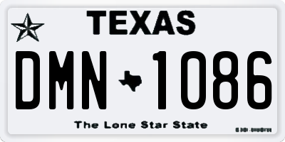 TX license plate DMN1086