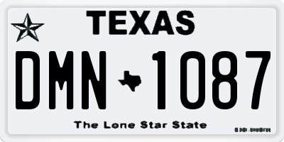 TX license plate DMN1087