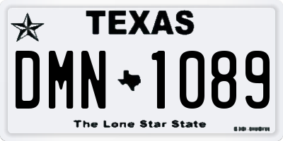 TX license plate DMN1089