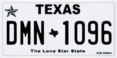 TX license plate DMN1096