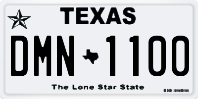 TX license plate DMN1100