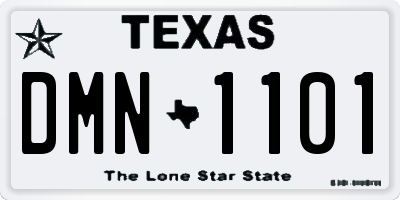 TX license plate DMN1101