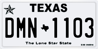 TX license plate DMN1103