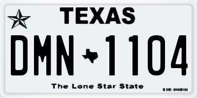 TX license plate DMN1104