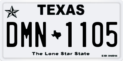 TX license plate DMN1105