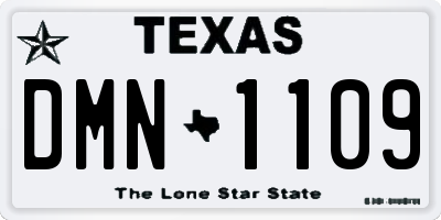 TX license plate DMN1109