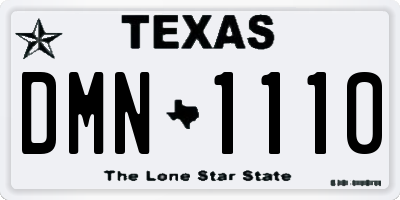 TX license plate DMN1110