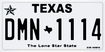 TX license plate DMN1114