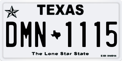 TX license plate DMN1115