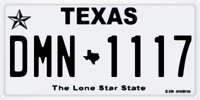 TX license plate DMN1117