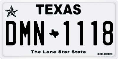 TX license plate DMN1118
