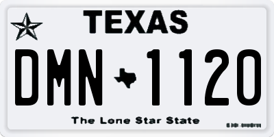 TX license plate DMN1120