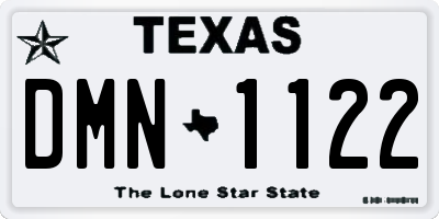 TX license plate DMN1122