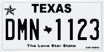 TX license plate DMN1123