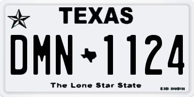 TX license plate DMN1124