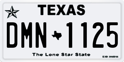 TX license plate DMN1125