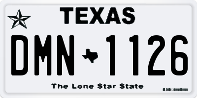 TX license plate DMN1126