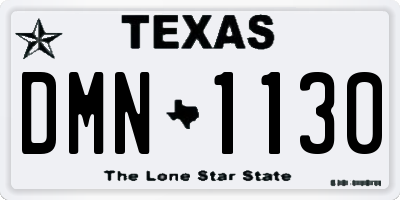 TX license plate DMN1130