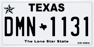 TX license plate DMN1131