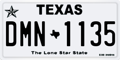 TX license plate DMN1135