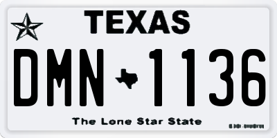 TX license plate DMN1136