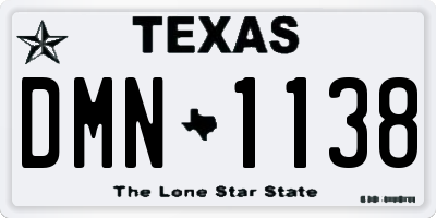 TX license plate DMN1138